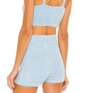 l*space Light Blue Fuzzy Lounge Shorts
